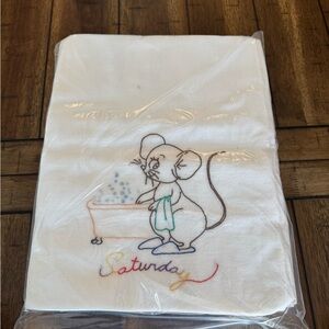 White Towel with Mouse Embroidery